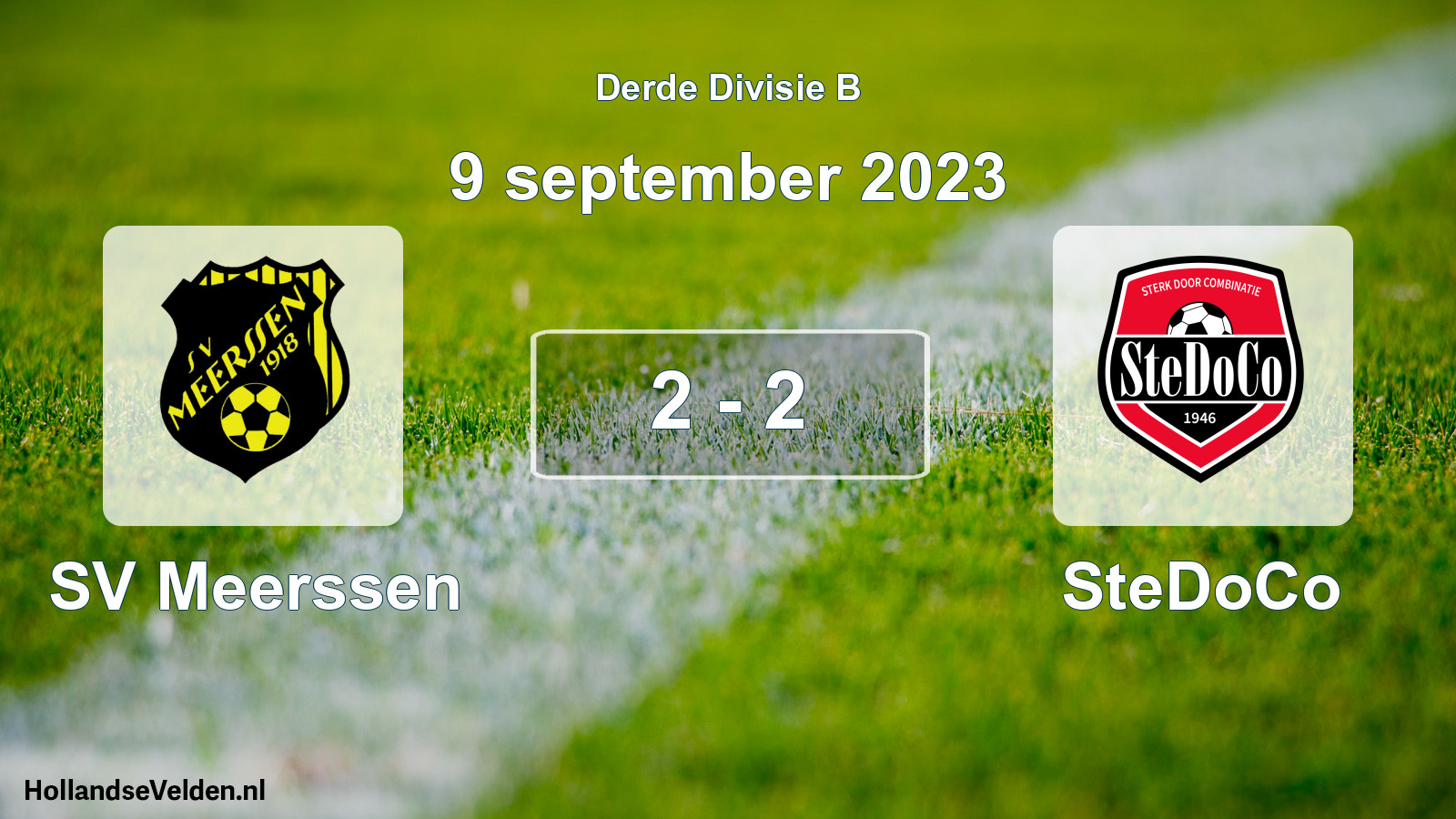 Total number of matches played: SV Meerssen - SteDoCo 2 - 2 (9 September 2023)