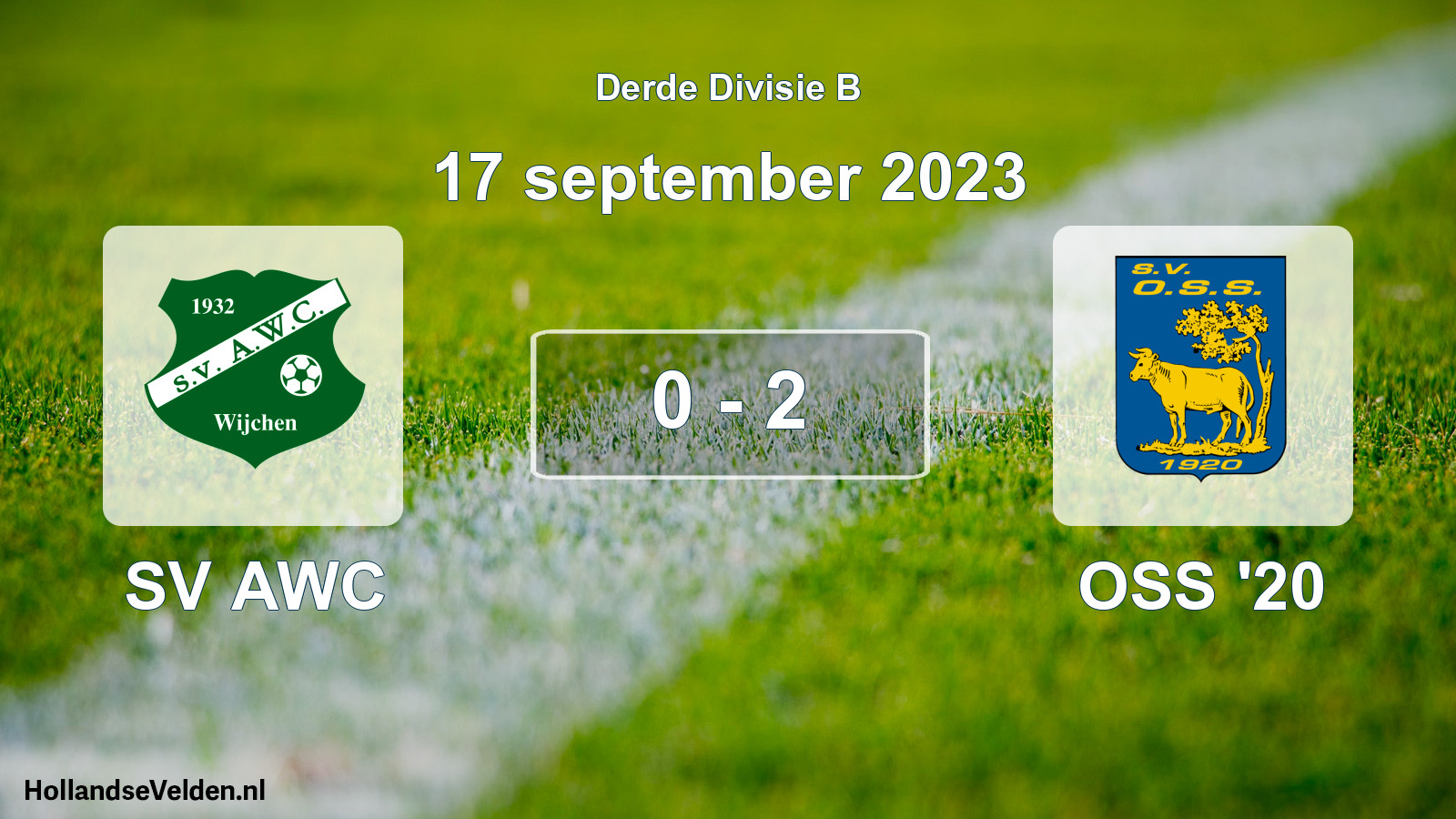 Total number of matches played: SV AWC - OSS '20 0 - 2 (17 September 2023)