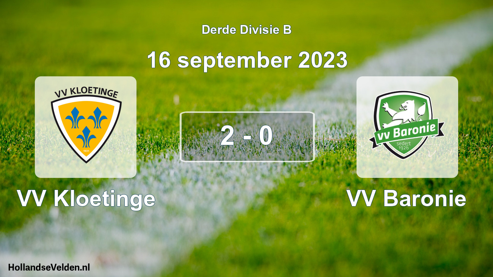 Total number of matches played: VV Kloetinge - VV Baronie 2 - 0 (16 September 2023)