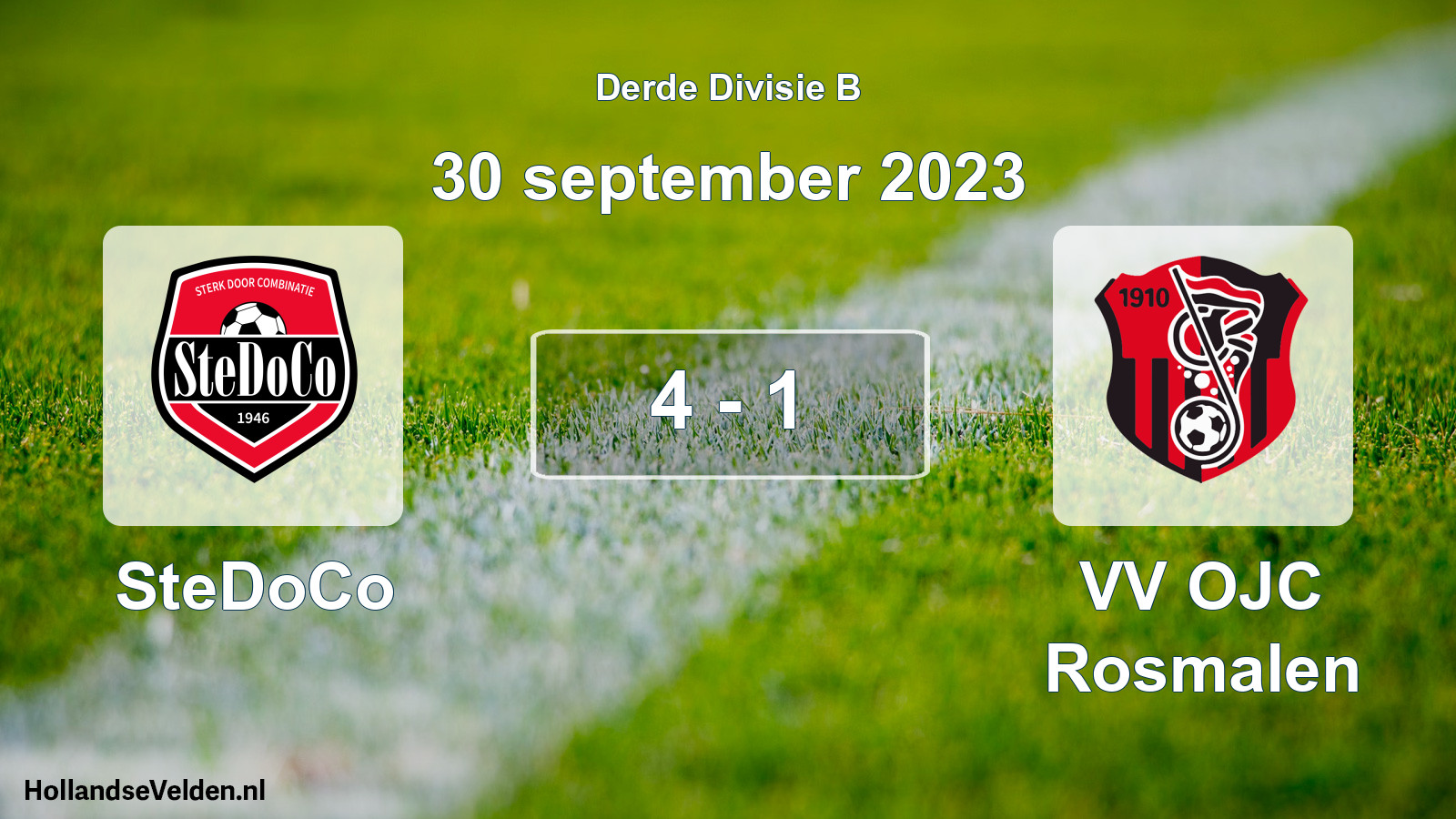 Total number of matches played: SteDoCo - VV OJC Rosmalen 4 - 1 (30 September 2023)