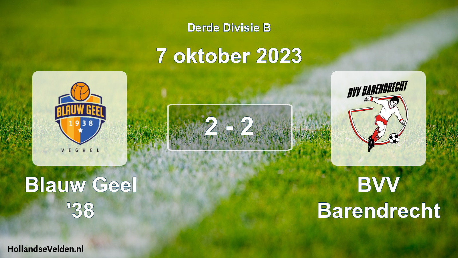 Total number of matches played: Blauw Geel '38 - BVV Barendrecht 2 - 2 (7 October 2023)