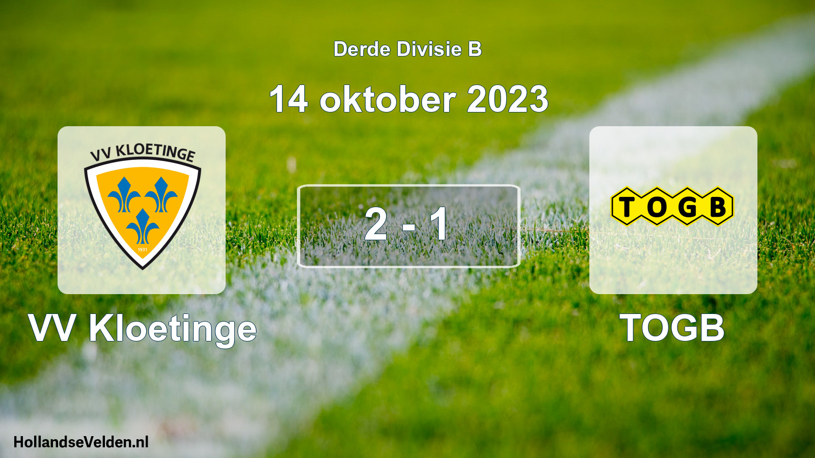 Total number of matches played: VV Kloetinge - TOGB 2 - 1 (14 October 2023)