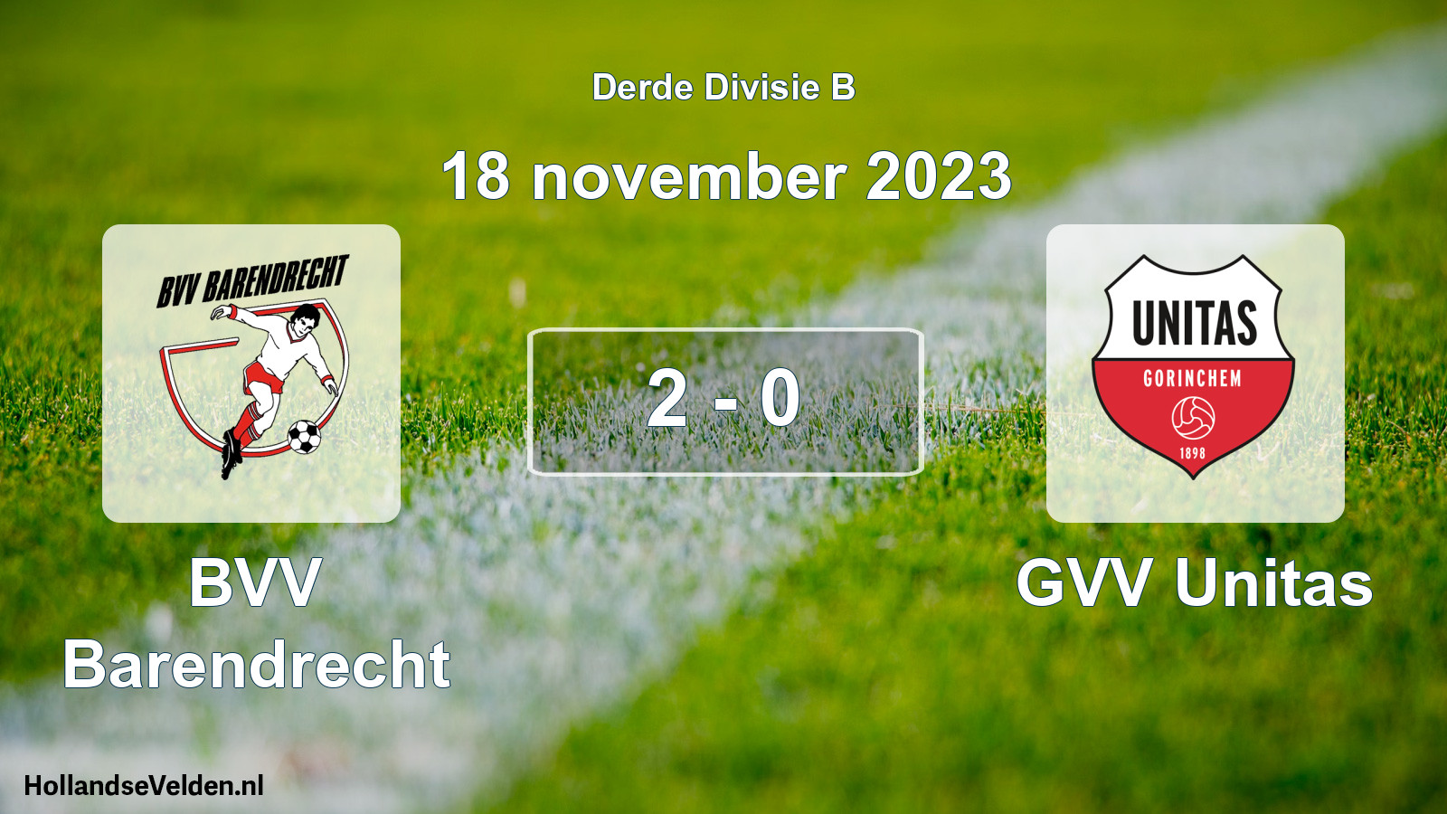Total number of matches played: BVV Barendrecht - GVV Unitas 2 - 0 (18 November 2023)