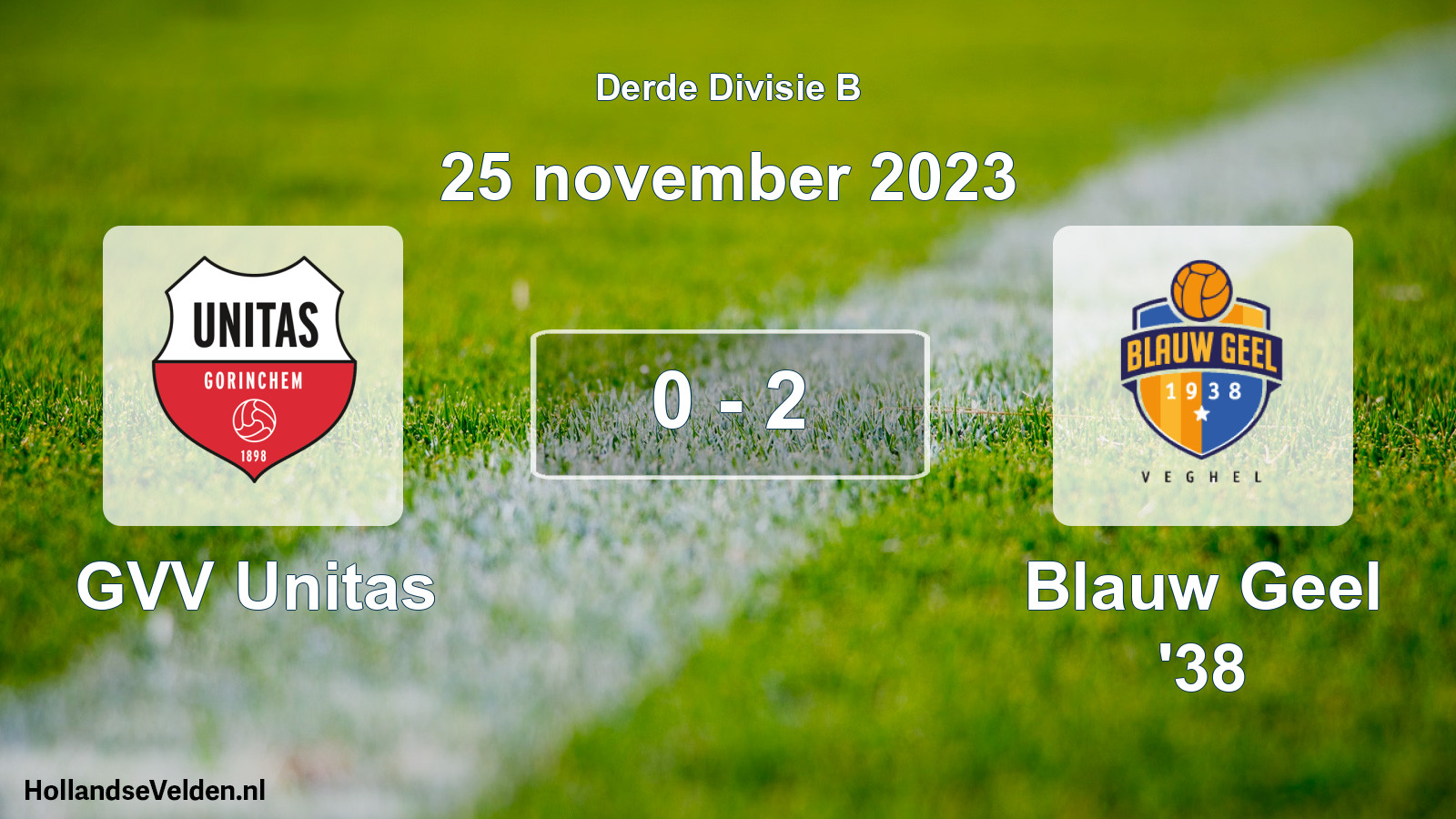 Total number of matches played: GVV Unitas - Blauw Geel '38 0 - 2 (25 November 2023)