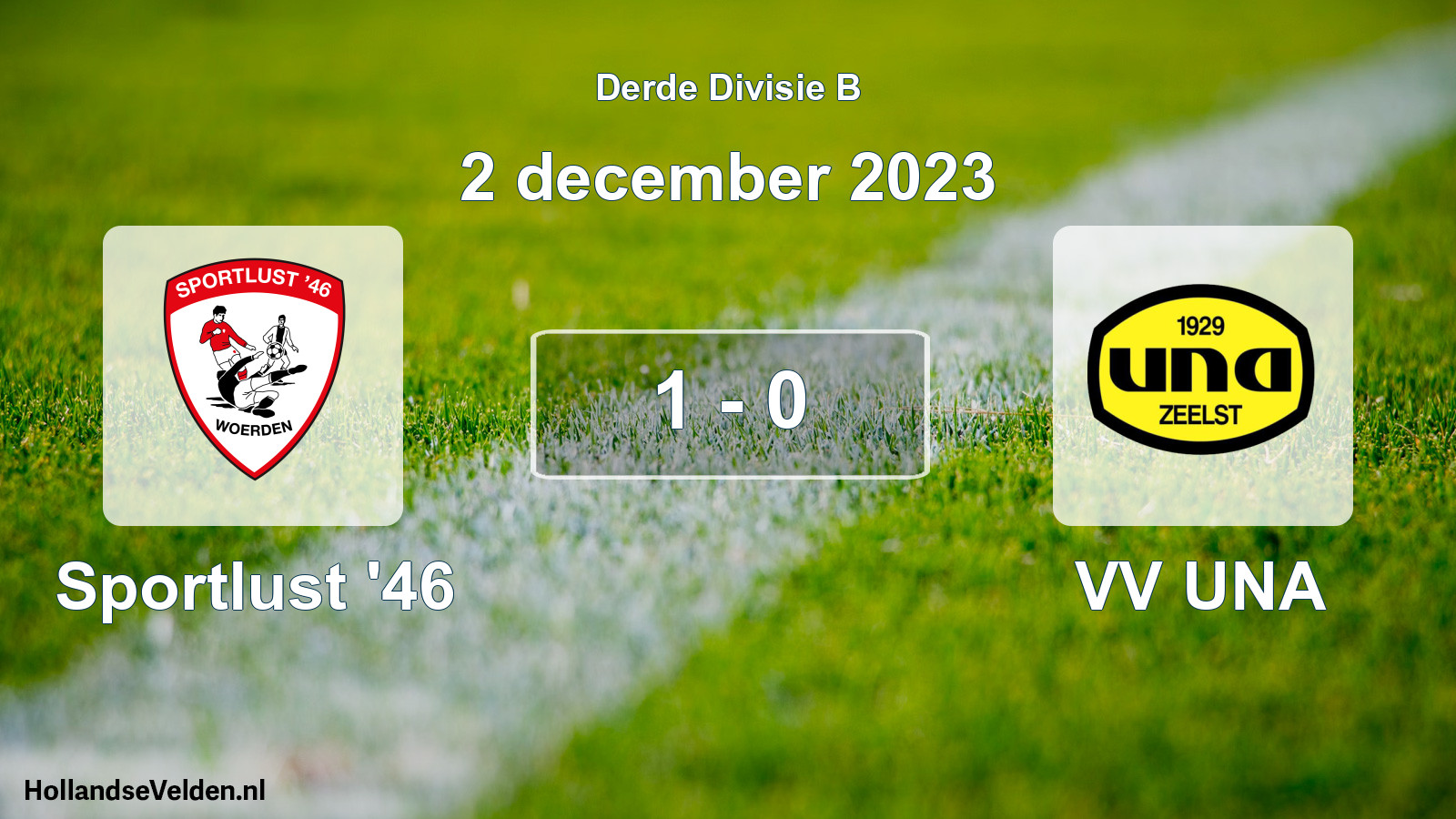 Total number of matches played: Sportlust '46 - VV UNA 1 - 0 (2 December 2023)