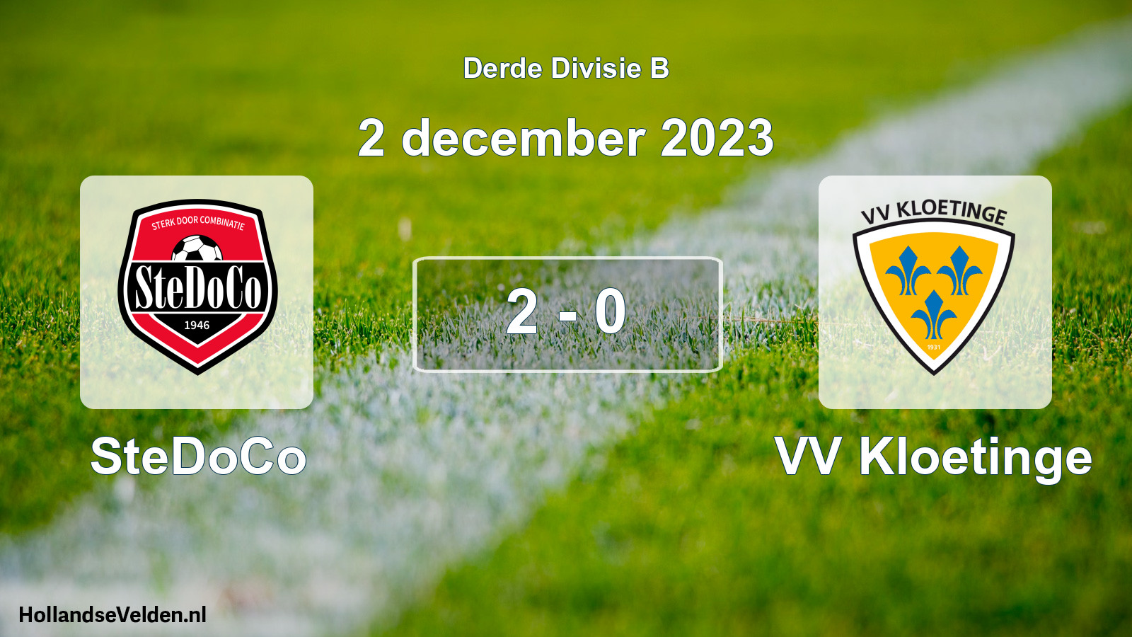 Total number of matches played: SteDoCo - VV Kloetinge 2 - 0 (2 December 2023)