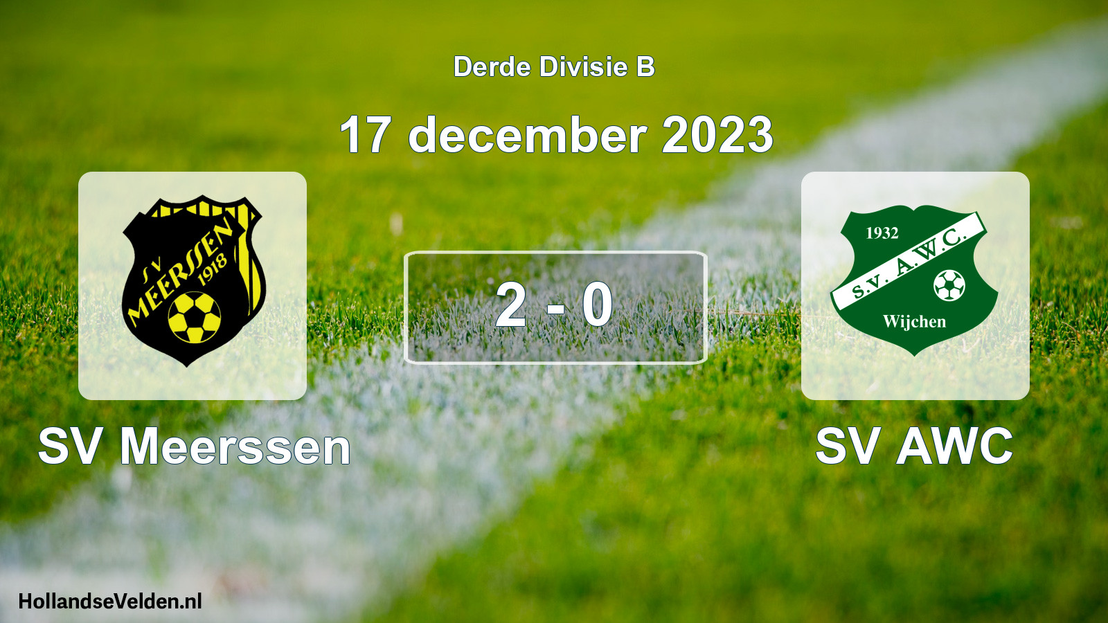 Total number of matches played: SV Meerssen - SV AWC 2 - 0 (17 December 2023)