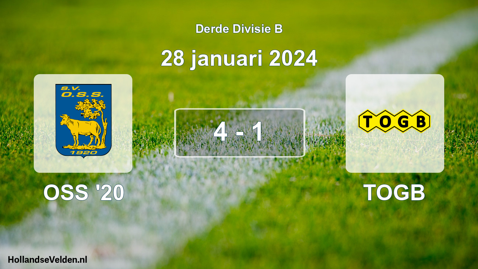 Total number of matches played: OSS '20 - TOGB 4 - 1 (28 January 2024)
