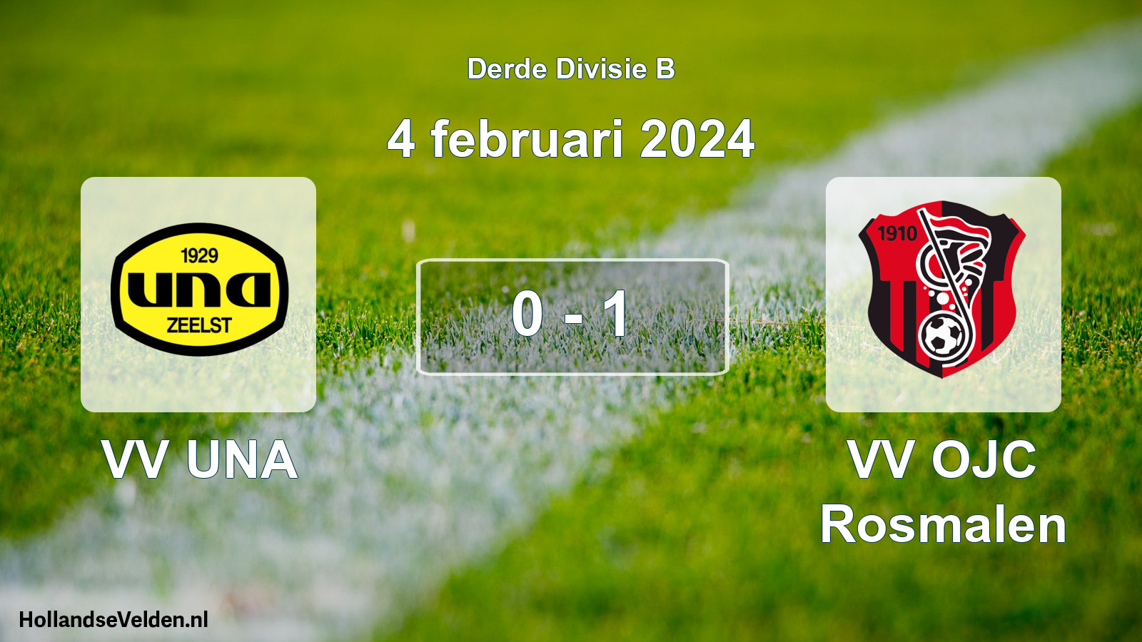 Total number of matches played: VV UNA - VV OJC Rosmalen 0 - 1 (4 February 2024)