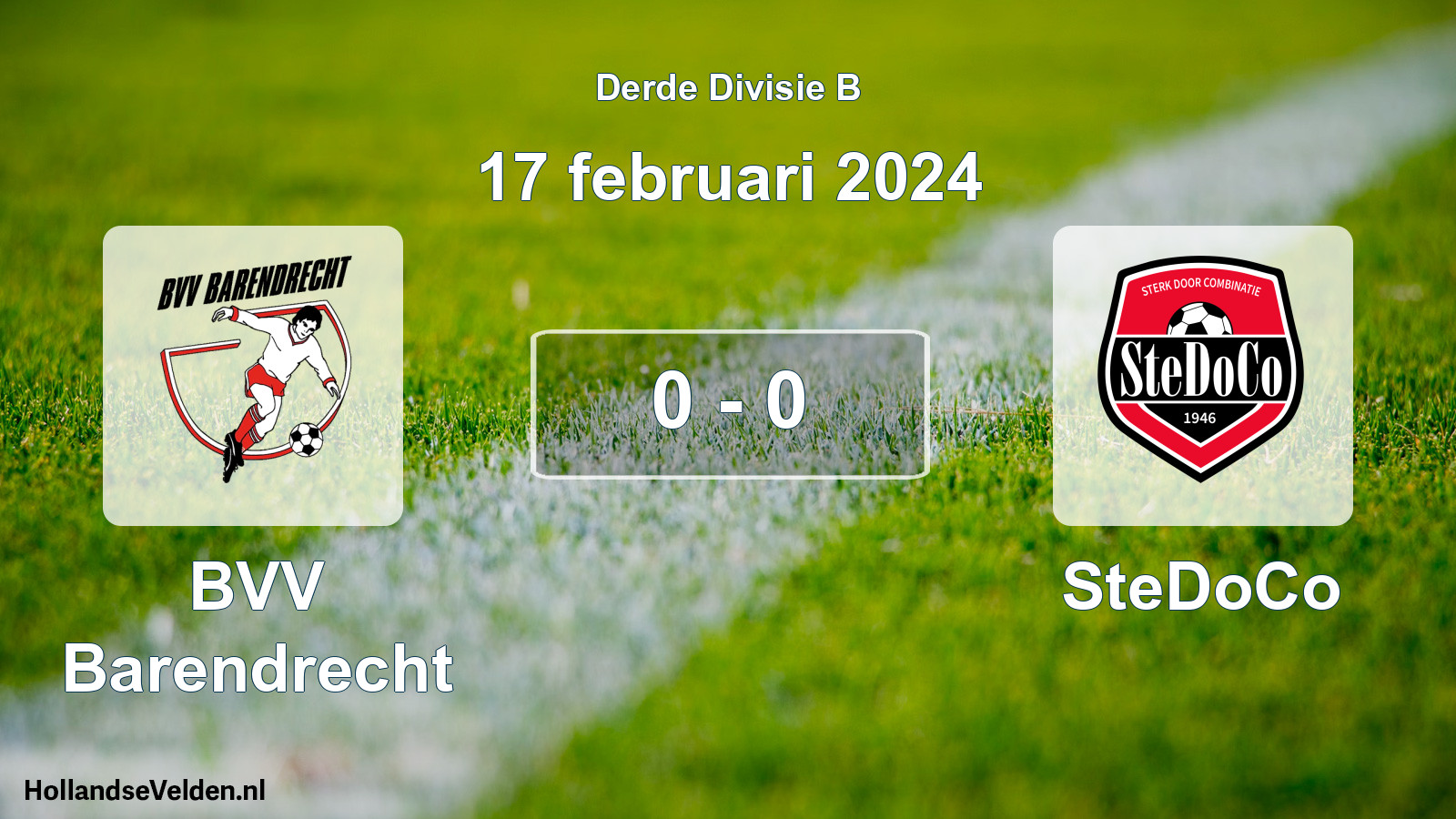 Total number of matches played: BVV Barendrecht - SteDoCo 0 - 0 (17 February 2024)