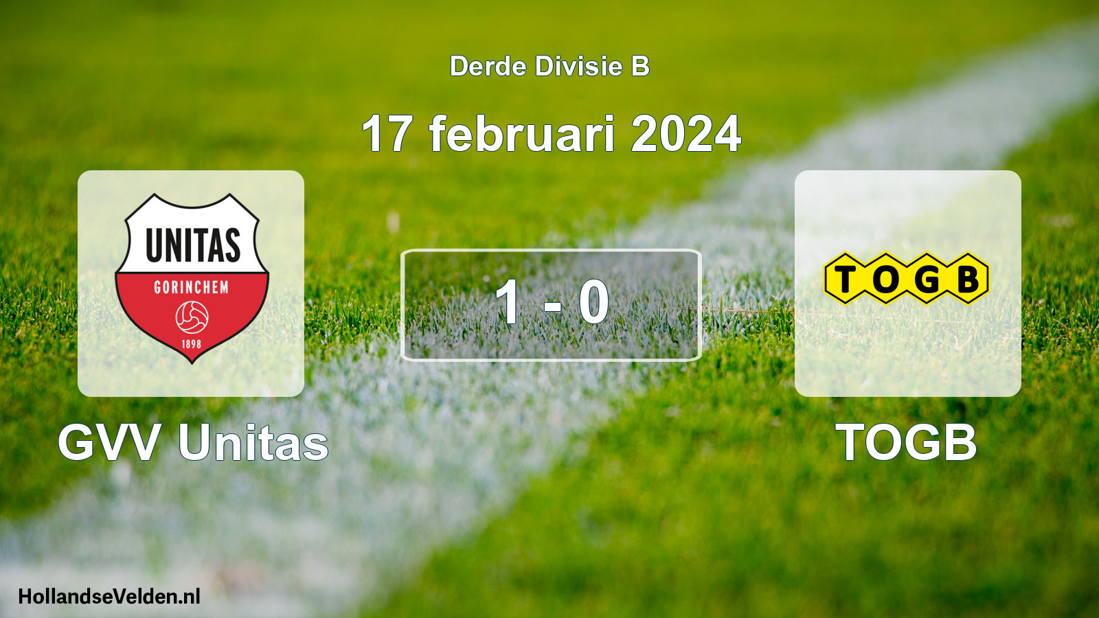 Total number of matches played: GVV Unitas - TOGB 1 - 0 (17 February 2024)