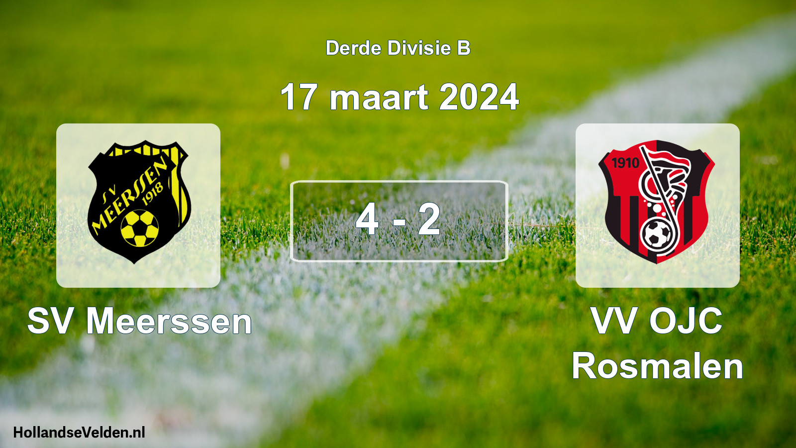 Total number of matches played: SV Meerssen - VV OJC Rosmalen 4 - 2 (17 March 2024)