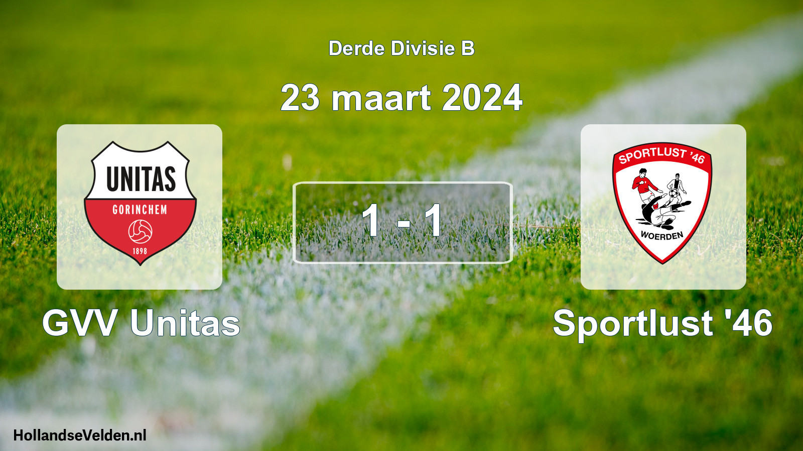 Total number of matches played: GVV Unitas - Sportlust '46 1 - 1 (23 March 2024)