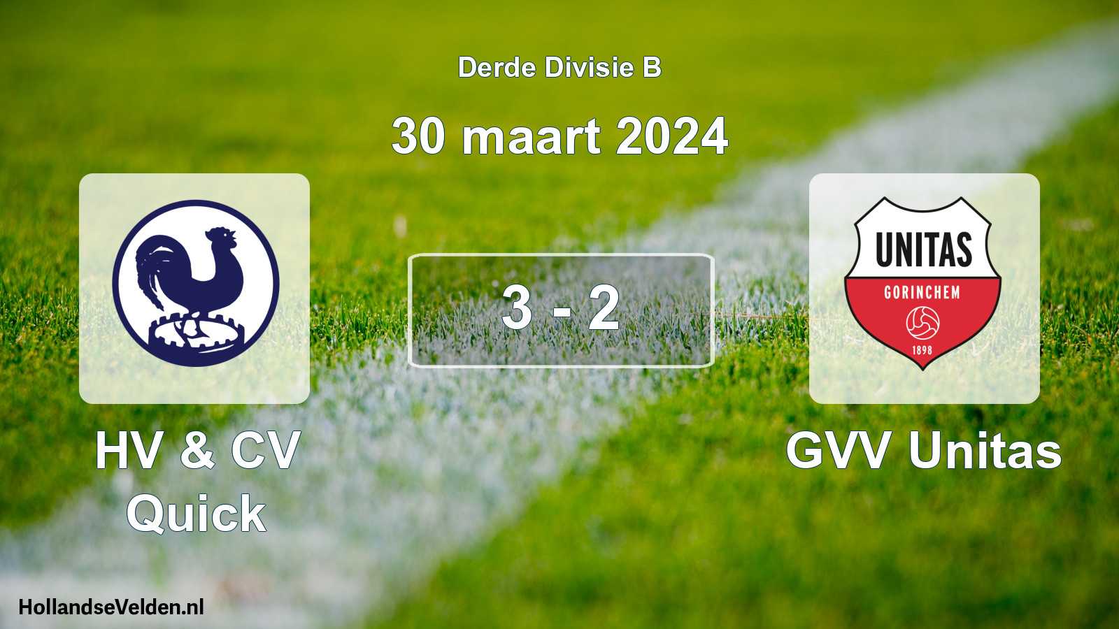 Total number of matches played: HV & CV Quick - GVV Unitas 3 - 2 (30 March 2024)