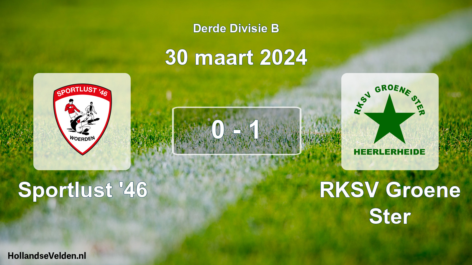 Total number of matches played: Sportlust '46 - RKSV Groene Ster 0 - 1 (30 March 2024)