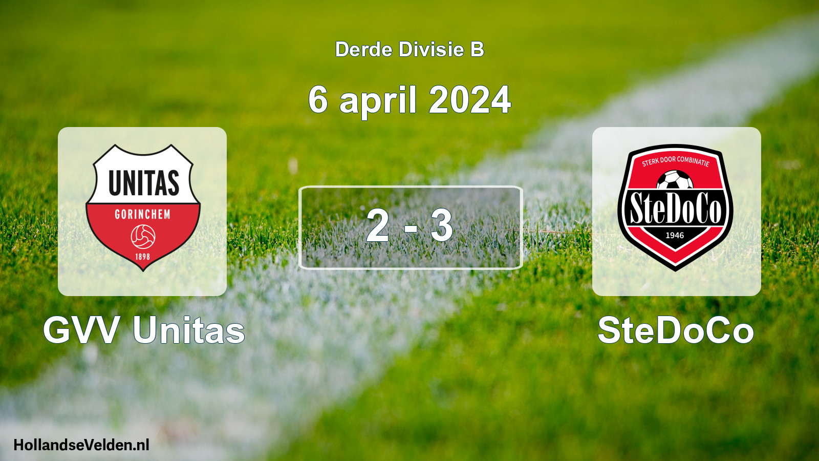 Total number of matches played: GVV Unitas - SteDoCo 2 - 3 (6 April 2024)
