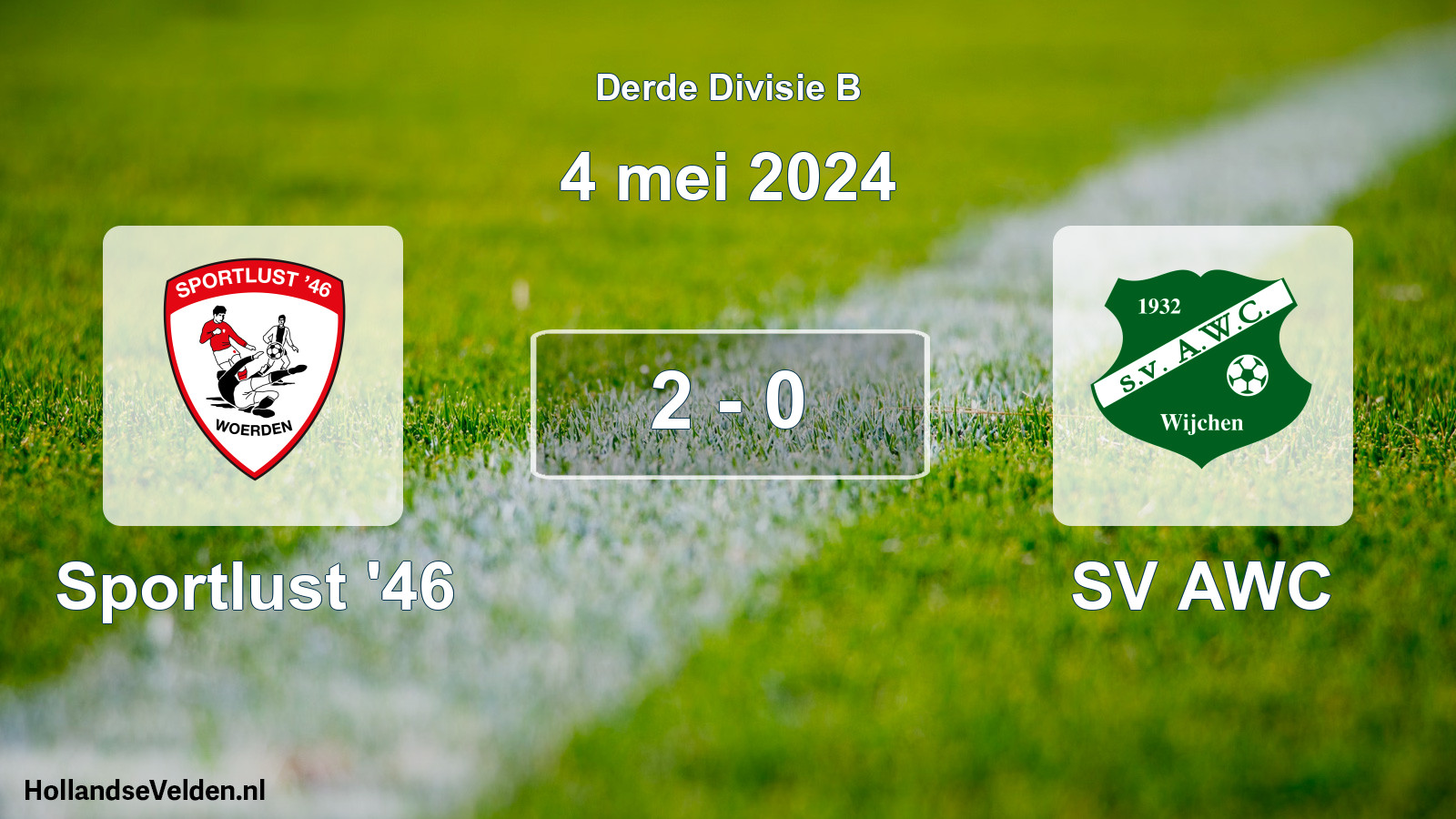Total number of matches played: Sportlust '46 - SV AWC 2 - 0 (4 May 2024)