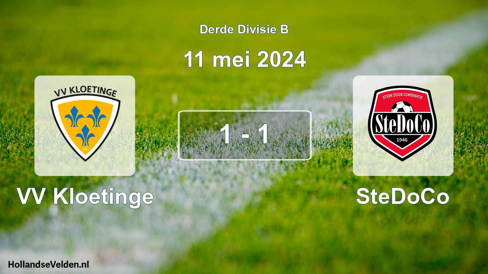 Total number of matches played: VV Kloetinge - SteDoCo 1 - 1 (11 May 2024)