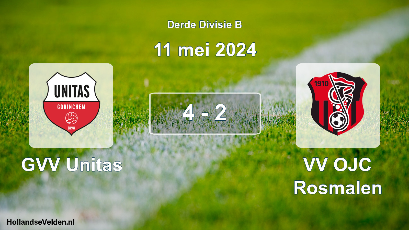 Total number of matches played: GVV Unitas - VV OJC Rosmalen 4 - 2 (11 May 2024)