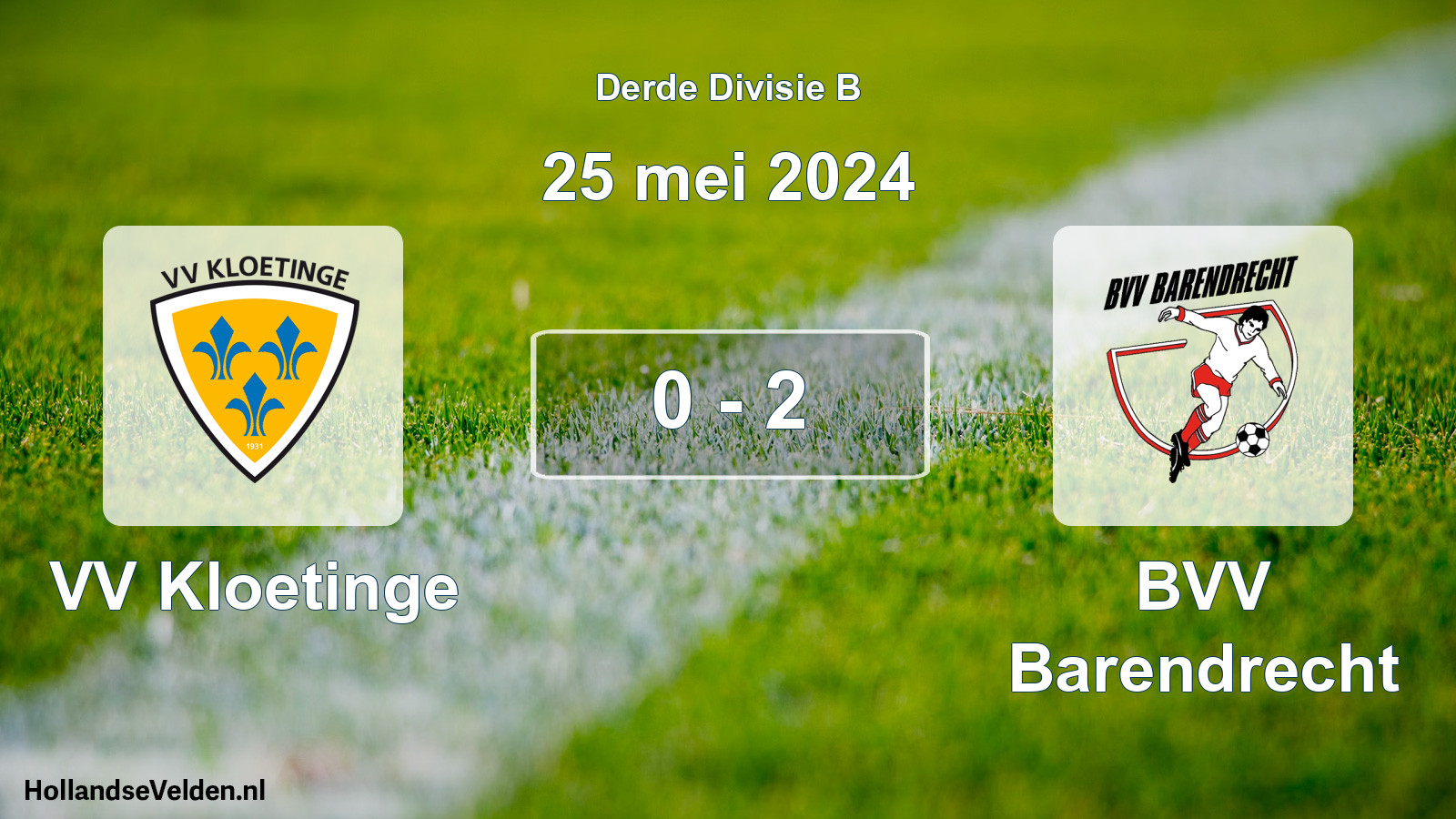 Total number of matches played: VV Kloetinge - BVV Barendrecht 0 - 2 (25 May 2024)