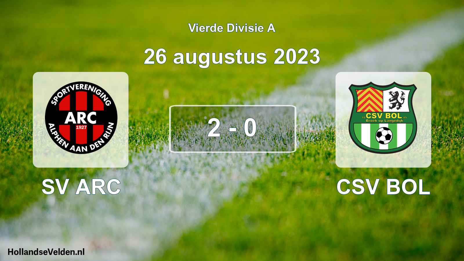 Total number of matches played: SV ARC - CSV BOL 2 - 0 (26 August 2023)