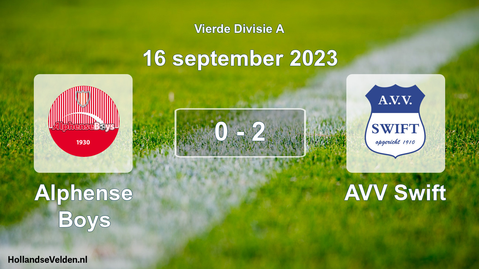 Total number of matches played: Alphense Boys - AVV Swift 0 - 2 (16 September 2023)
