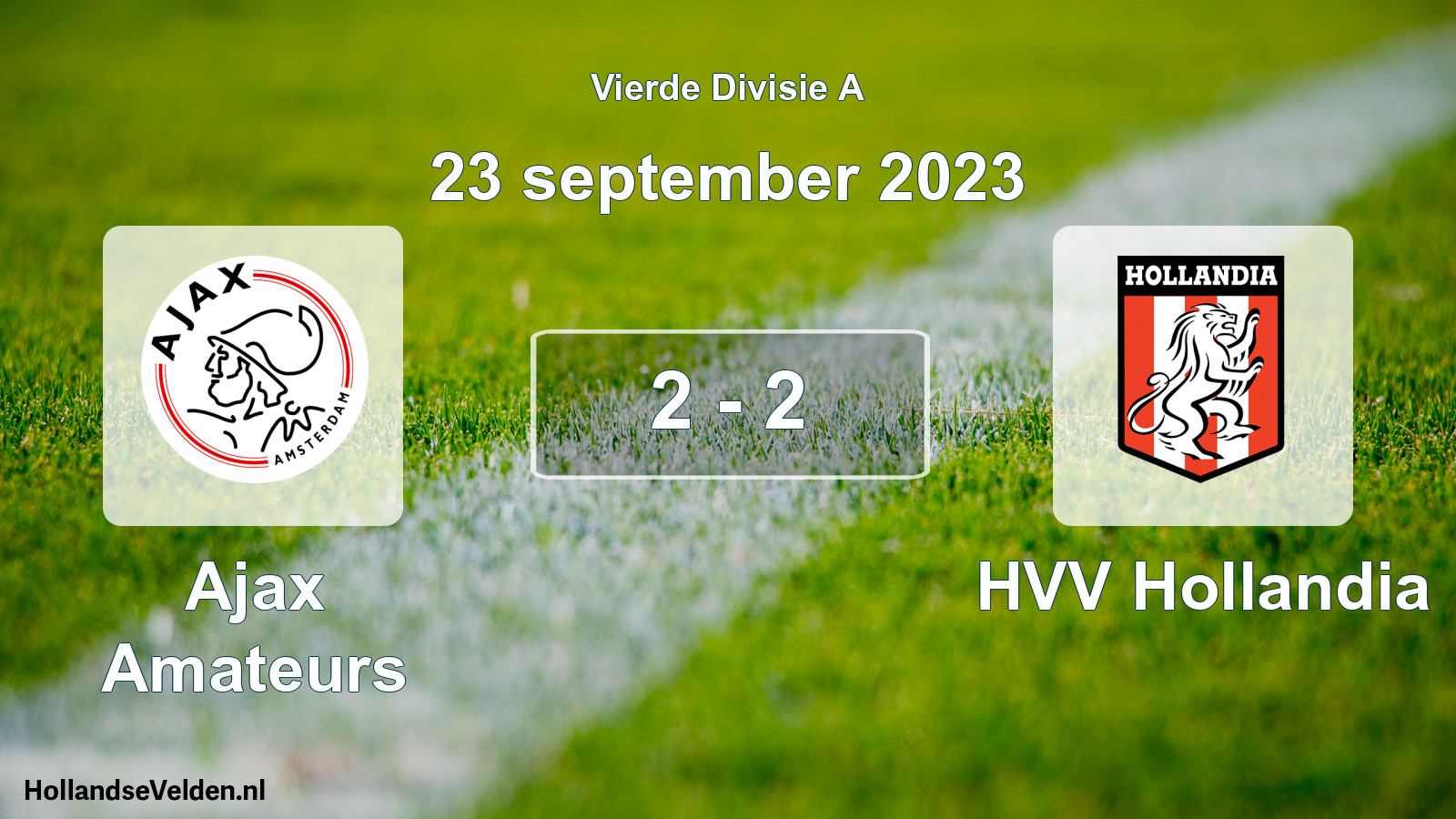Total number of matches played: Ajax Amateurs - HVV Hollandia 2 - 2 (23 September 2023)