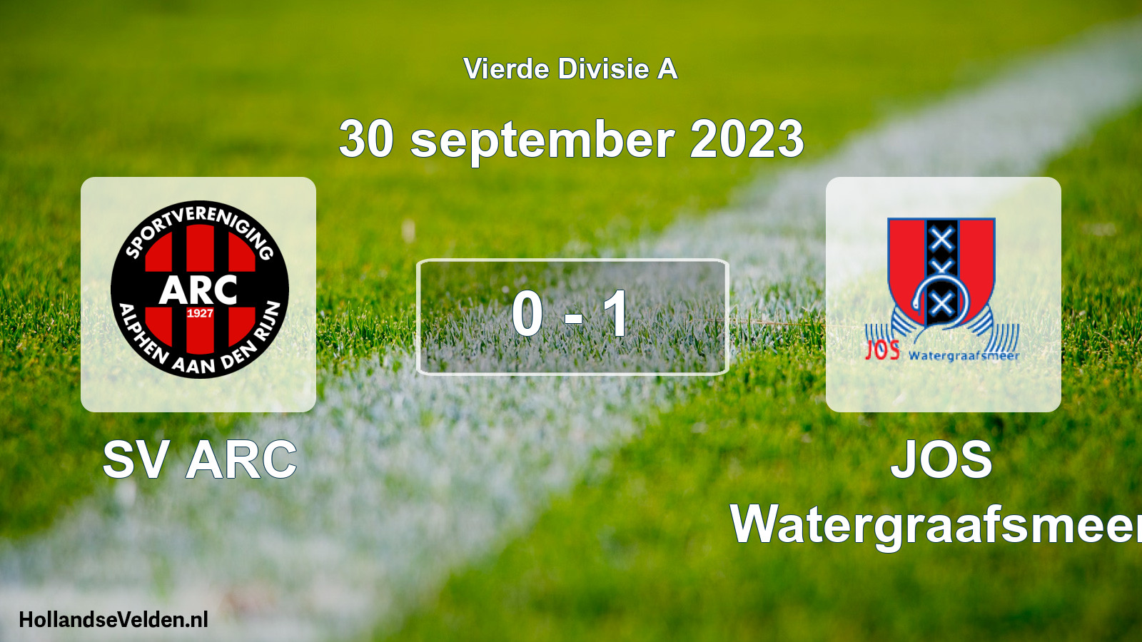 Total number of matches played: SV ARC - JOS Watergraafsmeer 0 - 1 (30 September 2023)
