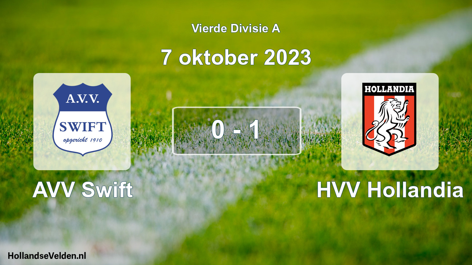 Total number of matches played: AVV Swift - HVV Hollandia 0 - 1 (7 October 2023)
