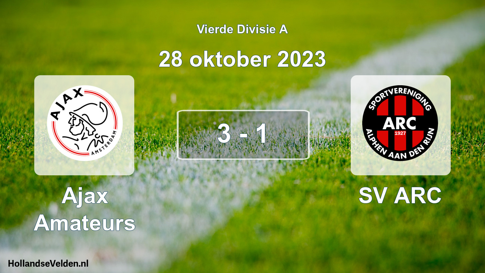 Total number of matches played: Ajax Amateurs - SV ARC 3 - 1 (28 October 2023)