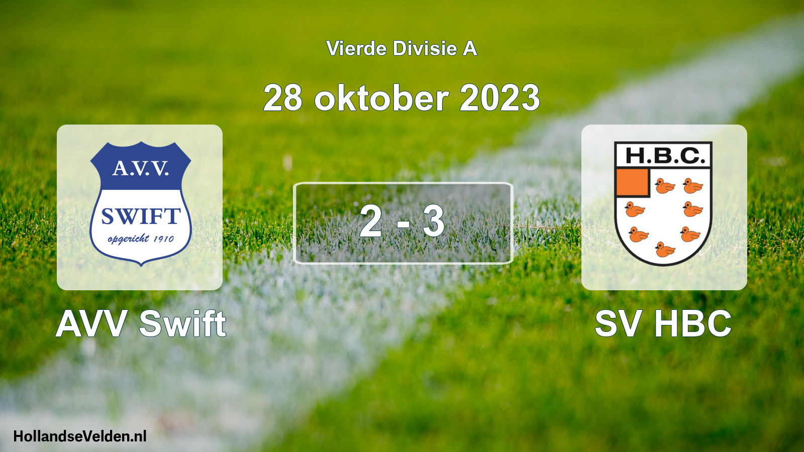 Total number of matches played: AVV Swift - SV HBC 2 - 3 (28 October 2023)