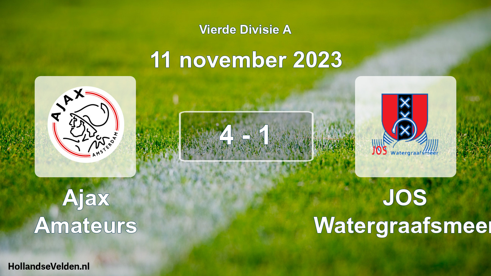 Total number of matches played: Ajax Amateurs - JOS Watergraafsmeer 4 - 1 (11 November 2023)