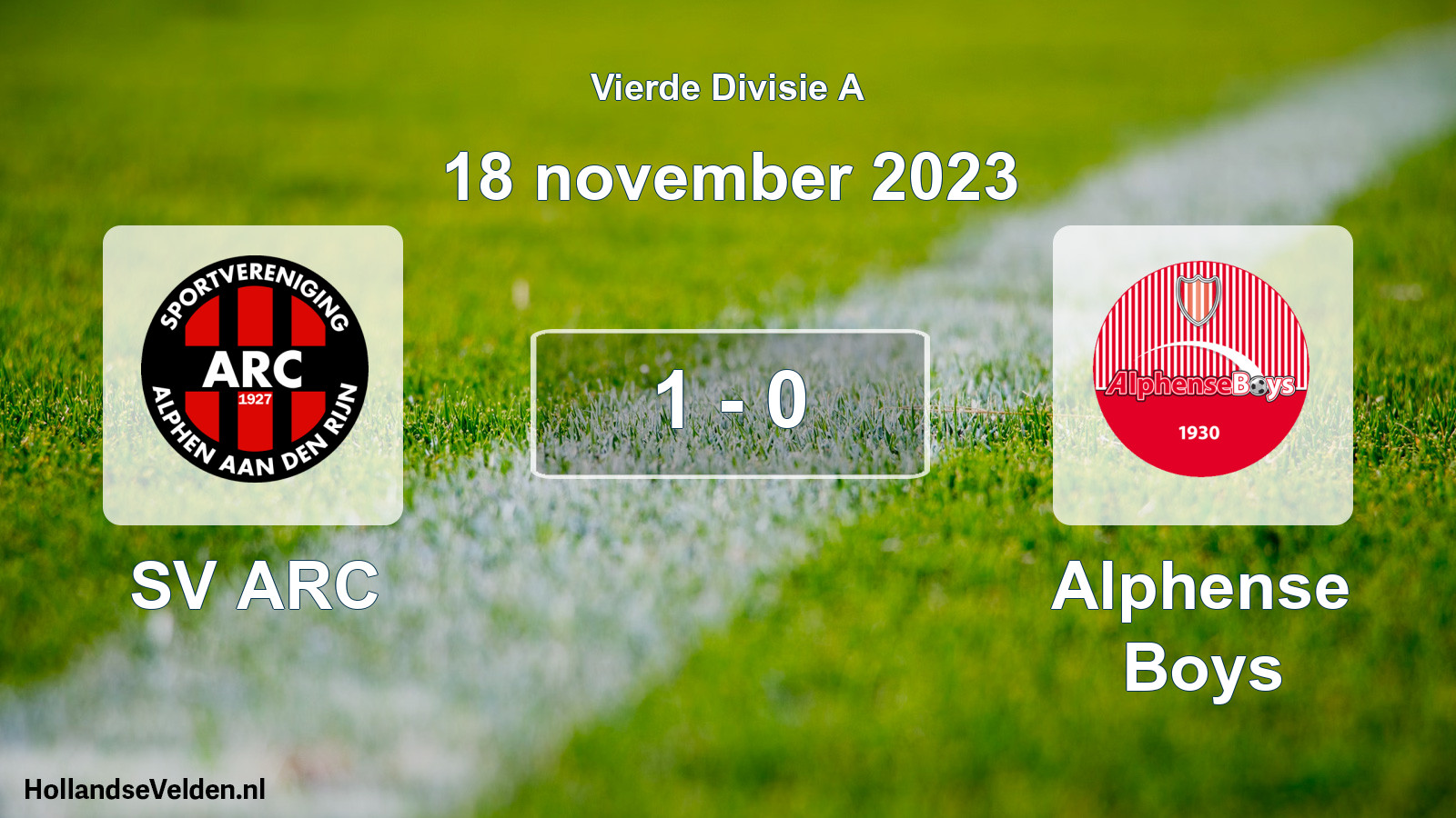 Total number of matches played: SV ARC - Alphense Boys 1 - 0 (18 November 2023)
