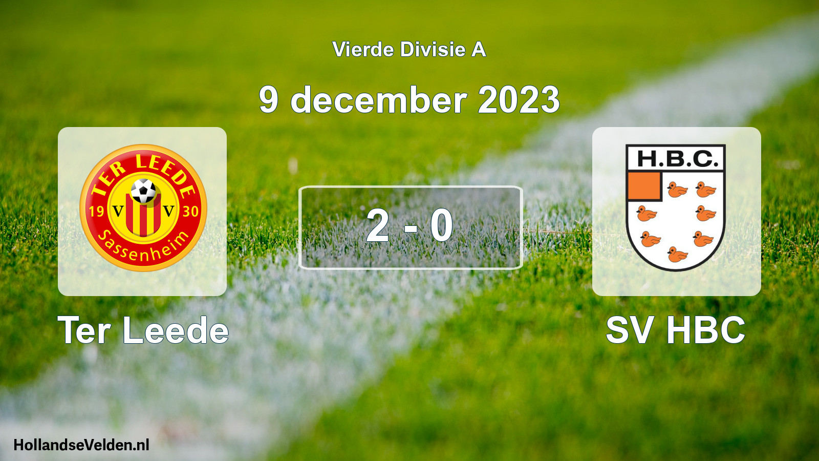 Total number of matches played: Ter Leede - SV HBC 2 - 0 (9 December 2023)