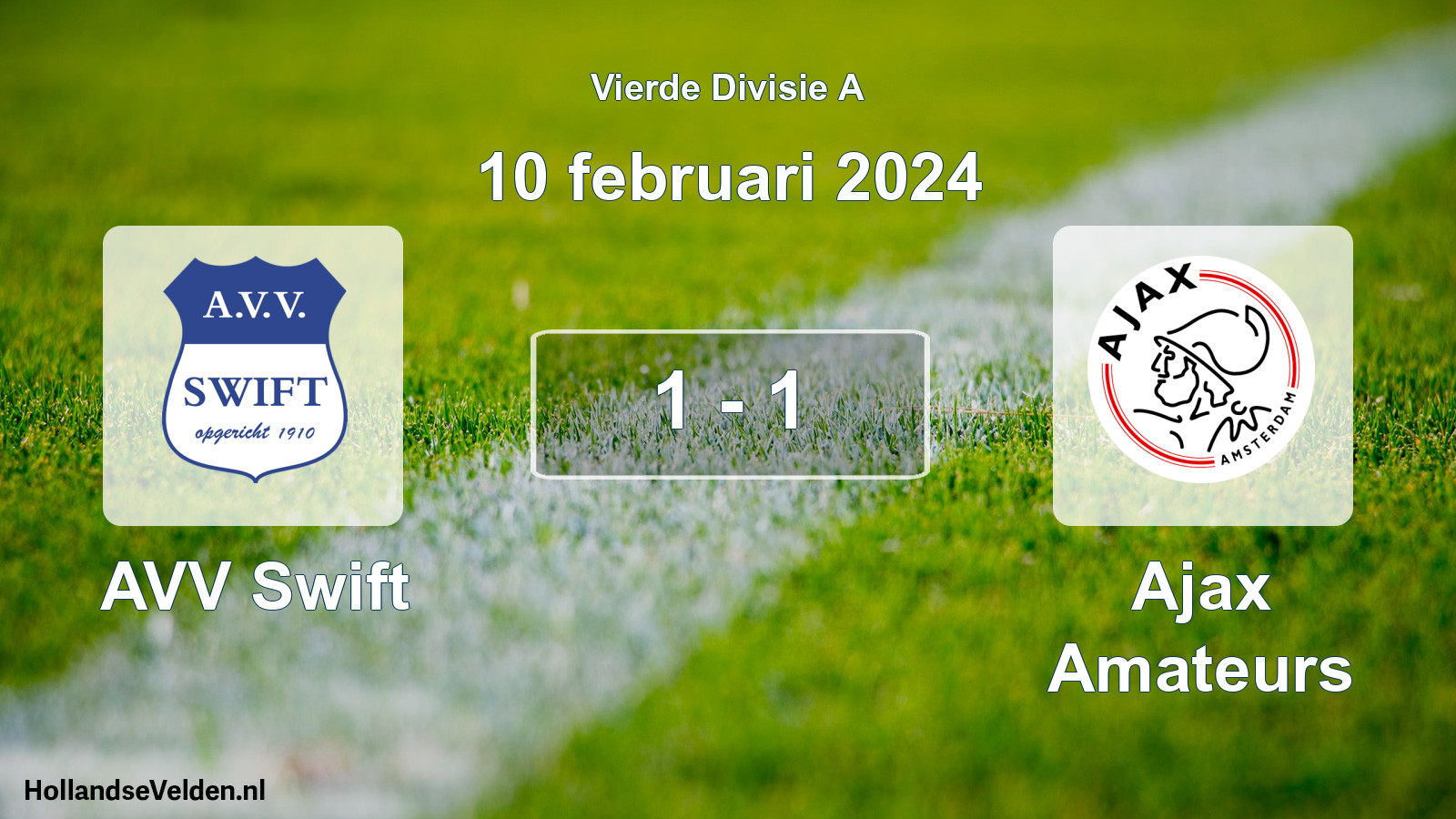 Total number of matches played: AVV Swift - Ajax Amateurs 1 - 1 (10 February 2024)