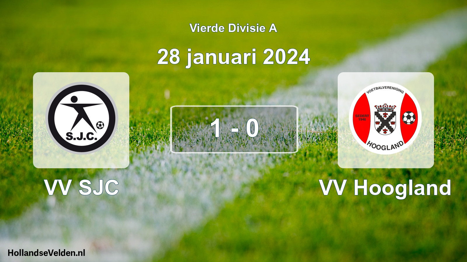 Total number of matches played: VV SJC - VV Hoogland 1 - 0 (28 January 2024)