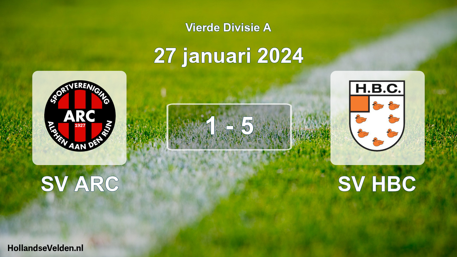 Total number of matches played: SV ARC - SV HBC 1 - 5 (27 January 2024)