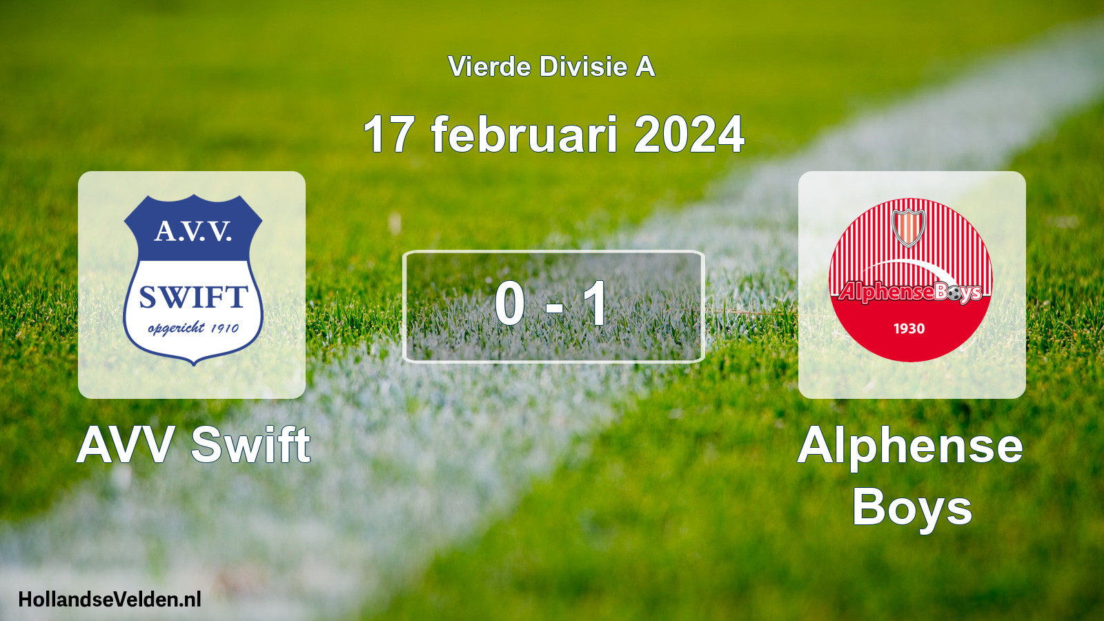Total number of matches played: AVV Swift - Alphense Boys 0 - 1 (17 February 2024)