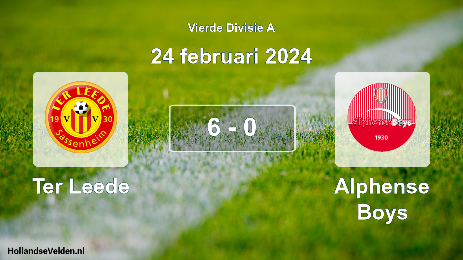 Total number of matches played: Ter Leede - Alphense Boys 6 - 0 (24 February 2024)