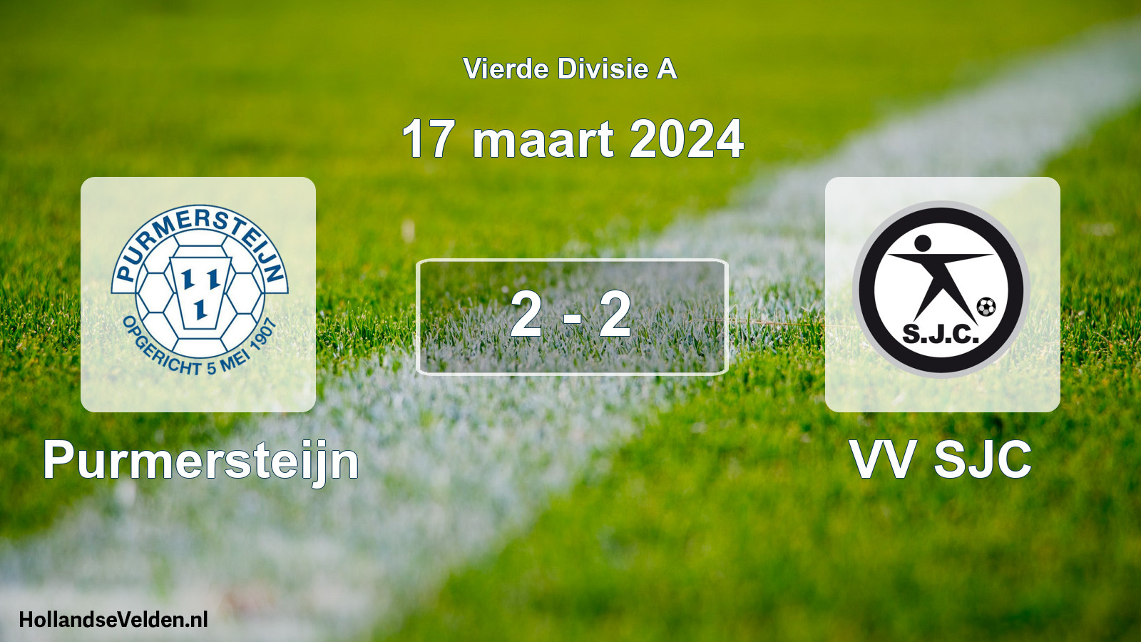 Total number of matches played: Purmersteijn - VV SJC 2 - 2 (17 March 2024)