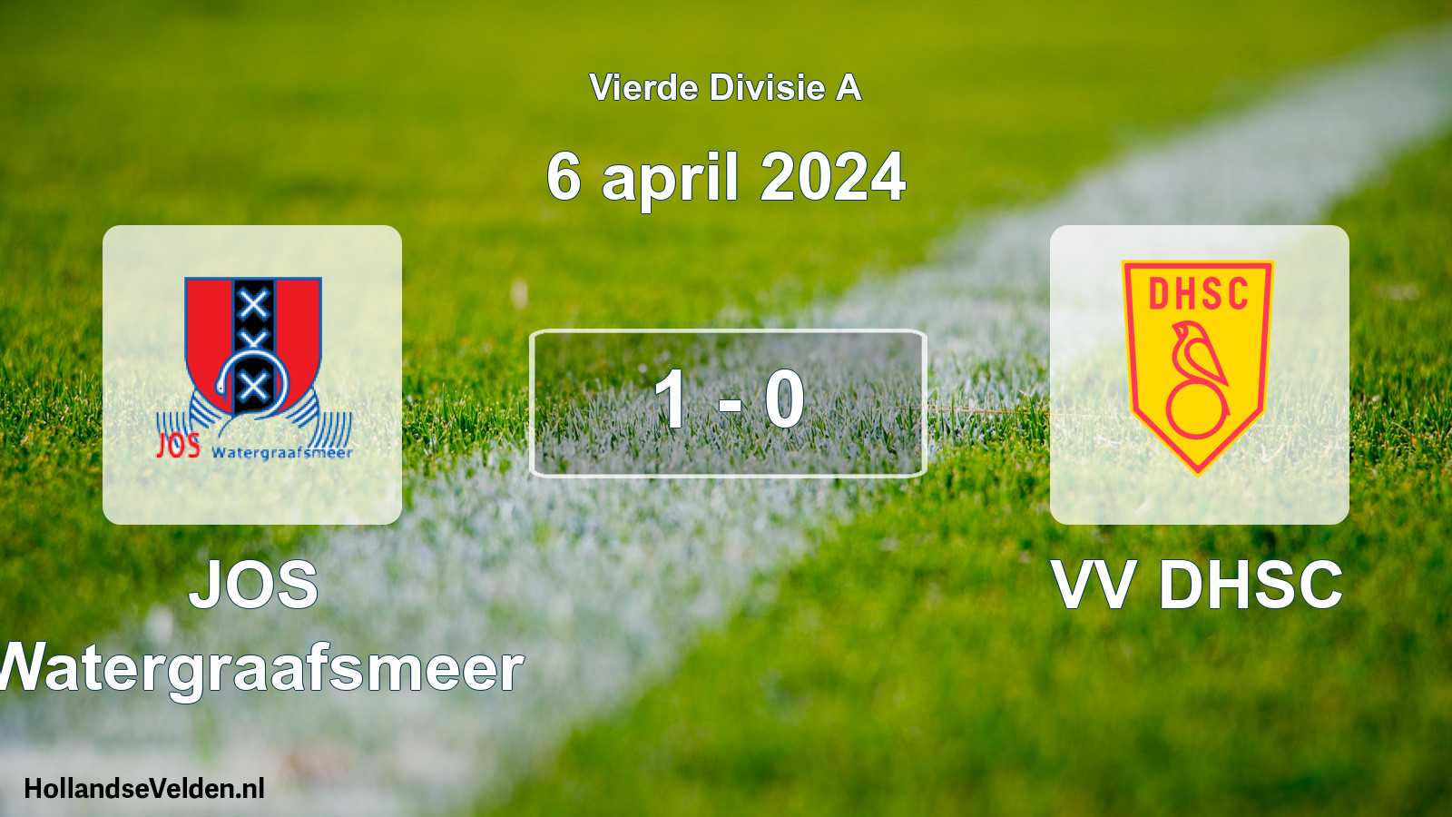 Total number of matches played: JOS Watergraafsmeer - VV DHSC 1 - 0 (6 April 2024)