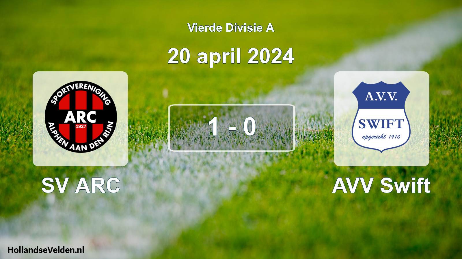 Total number of matches played: SV ARC - AVV Swift 1 - 0 (20 April 2024)