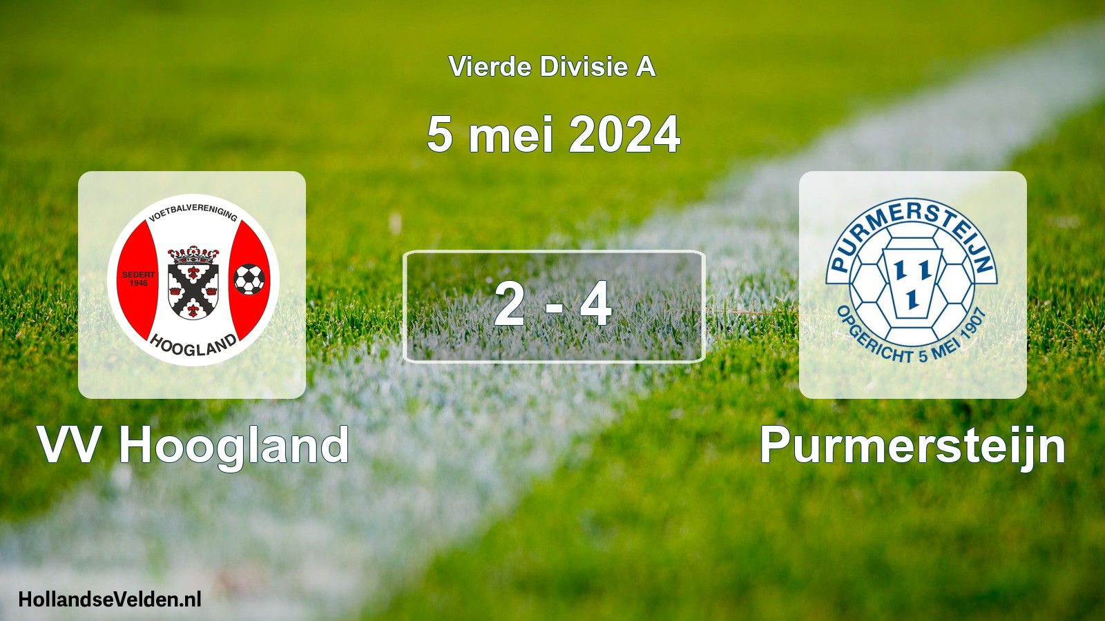 Total number of matches played: VV Hoogland - Purmersteijn 2 - 4 (5 May 2024)