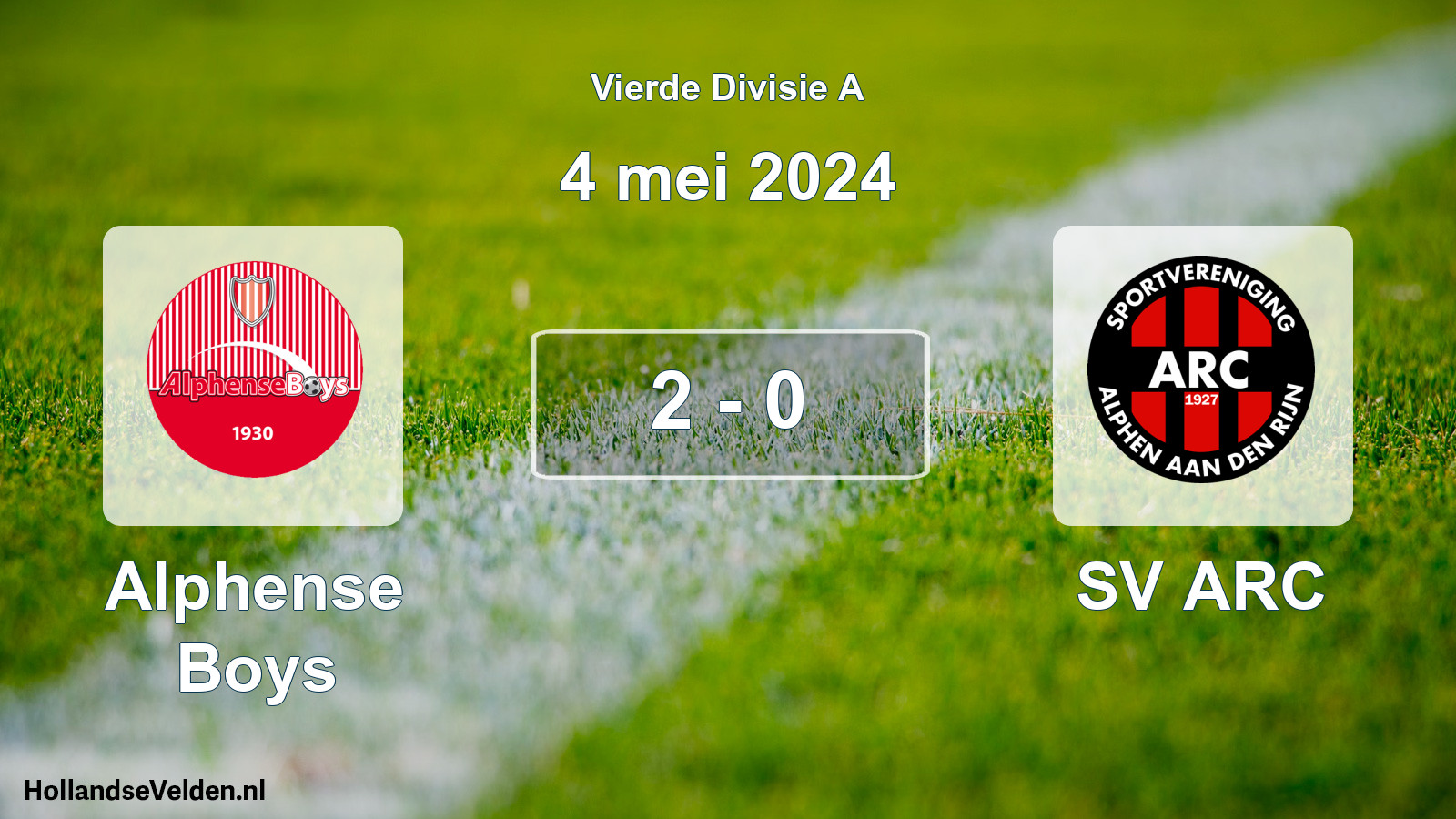 Total number of matches played: Alphense Boys - SV ARC 2 - 0 (4 May 2024)