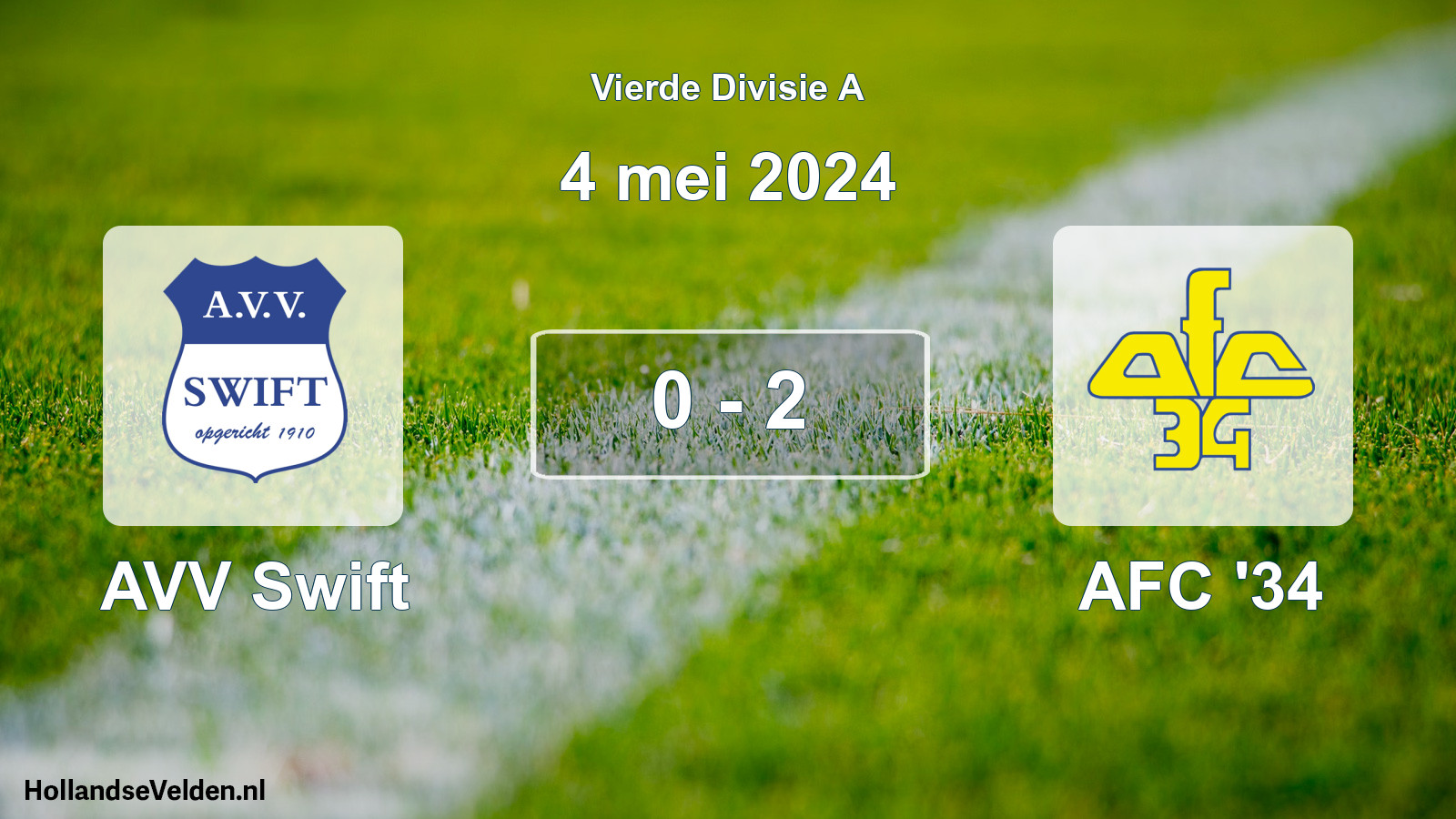 Total number of matches played: AVV Swift - AFC '34 0 - 2 (4 May 2024)