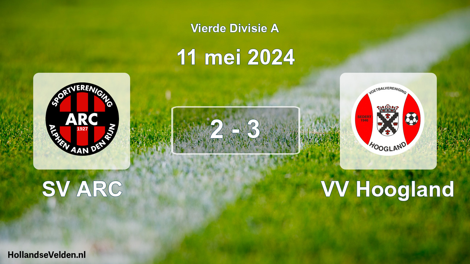 Total number of matches played: SV ARC - VV Hoogland 2 - 3 (11 May 2024)