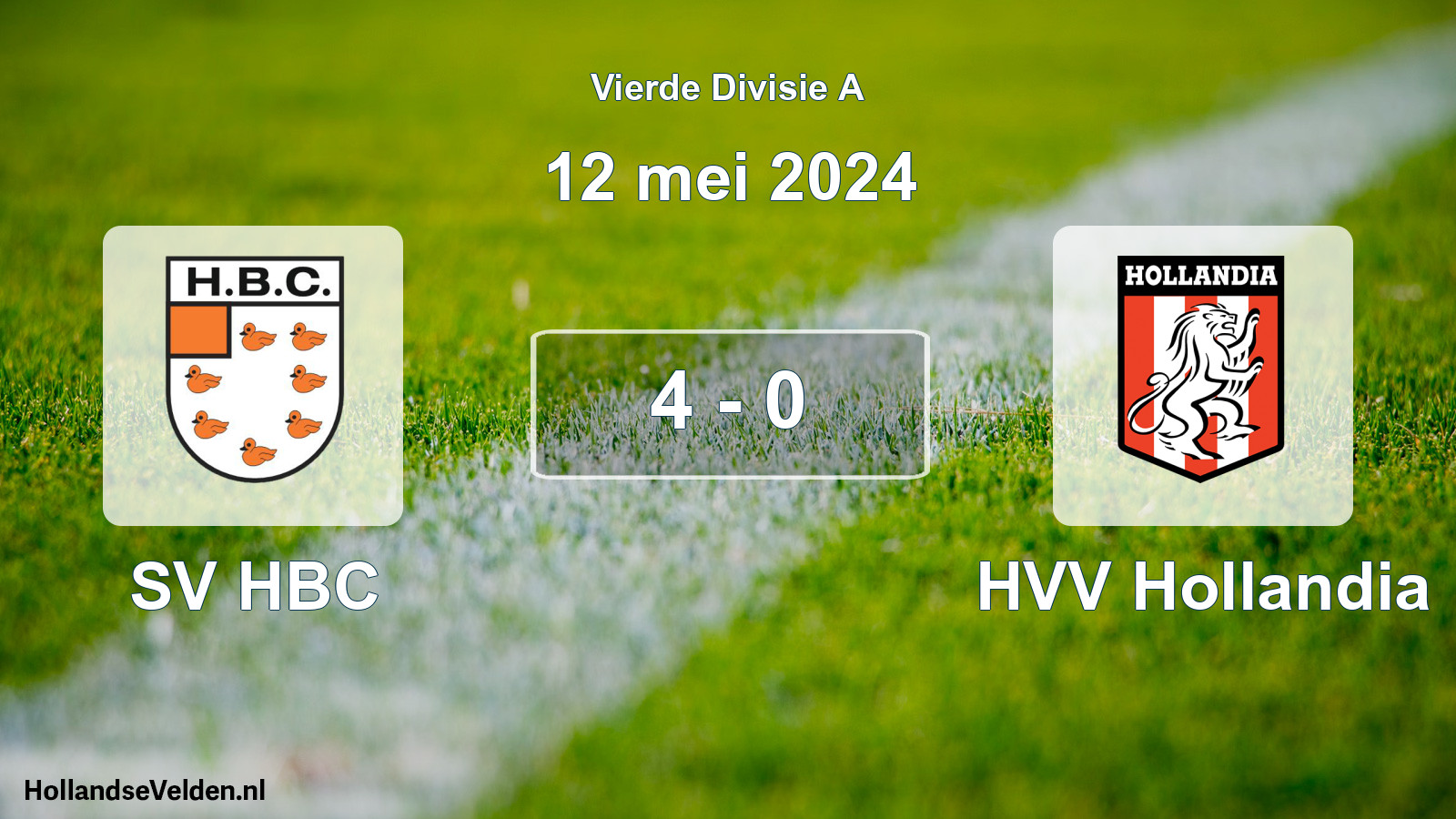 Total number of matches played: SV HBC - HVV Hollandia 4 - 0 (12 May 2024)