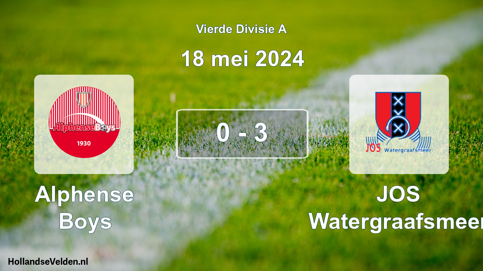 Total number of matches played: Alphense Boys - JOS Watergraafsmeer 0 - 3 (18 May 2024)