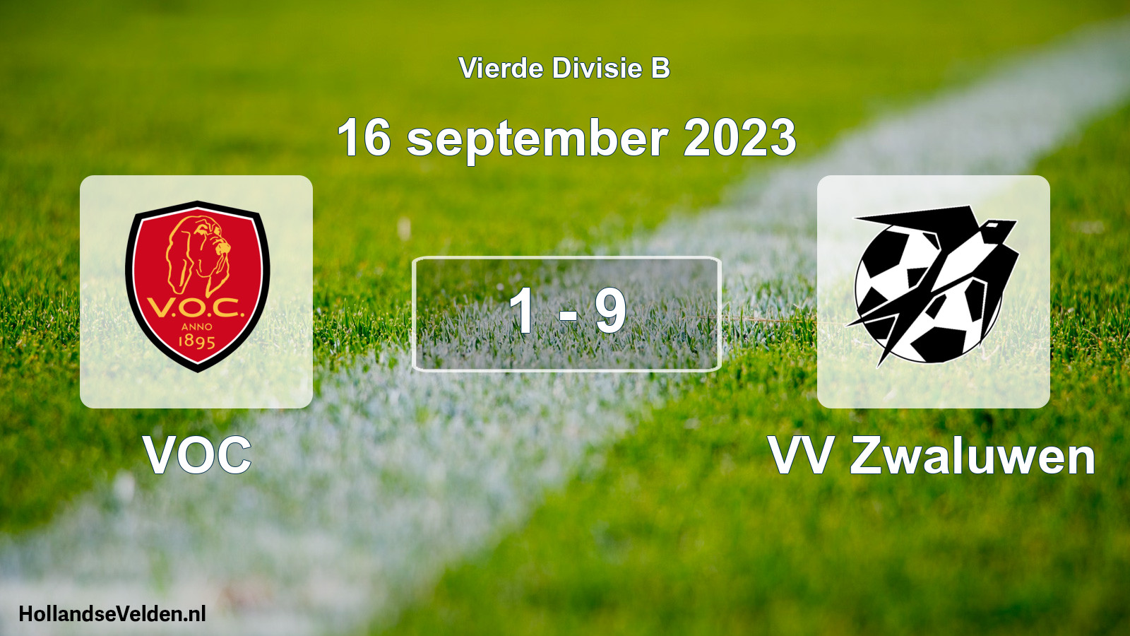 Total number of matches played: VOC - VV Zwaluwen 1 - 9 (16 September 2023)