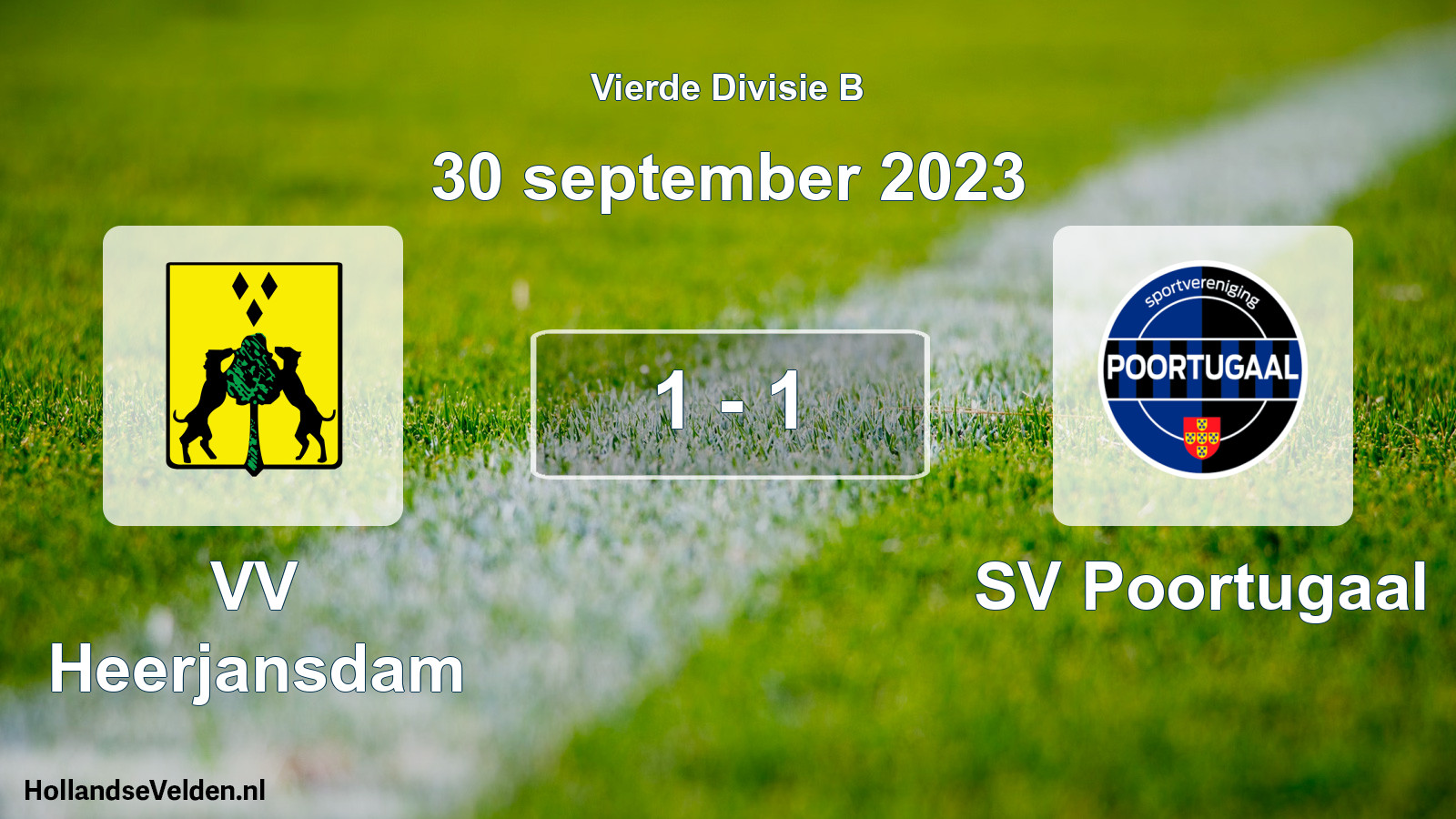 Total number of matches played: VV Heerjansdam - SV Poortugaal 1 - 1 (30 September 2023)